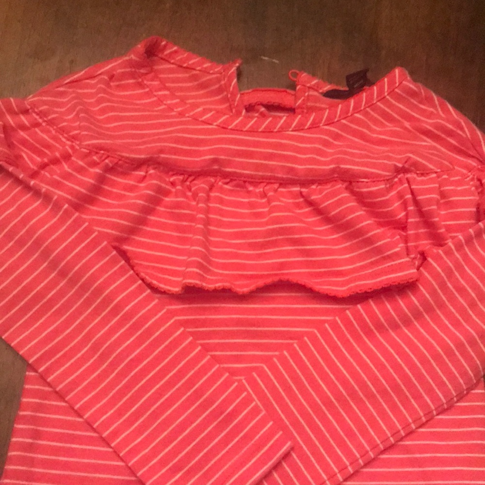 Nautica pink and white stripe top for girls